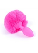 PLUG-JEWELLERY SILICON PLUG - BUNNY TAIL - PINK