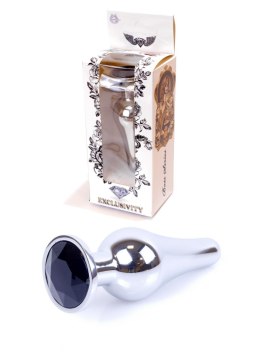 PLUG-JEWELLERY SILVER BUTT PLUG- BLACK