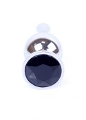 PLUG-JEWELLERY SILVER BUTT PLUG- BLACK