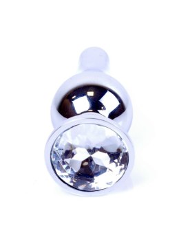 PLUG-JEWELLERY SILVER BUTT PLUG- CLEAR