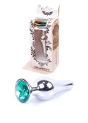 PLUG-JEWELLERY SILVER BUTT PLUG- GREEN