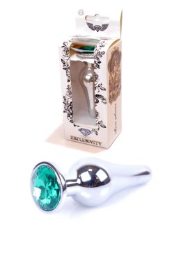 PLUG-JEWELLERY SILVER BUTT PLUG- GREEN