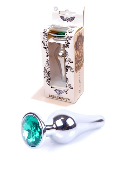 PLUG-JEWELLERY SILVER BUTT PLUG- GREEN PLUG-JEWELLERY SILVER BUTT PLUG- GREEN