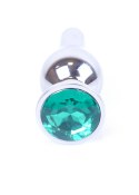 PLUG-JEWELLERY SILVER BUTT PLUG- GREEN