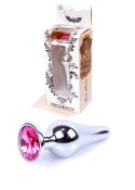 PLUG-JEWELLERY SILVER BUTT PLUG- PINK