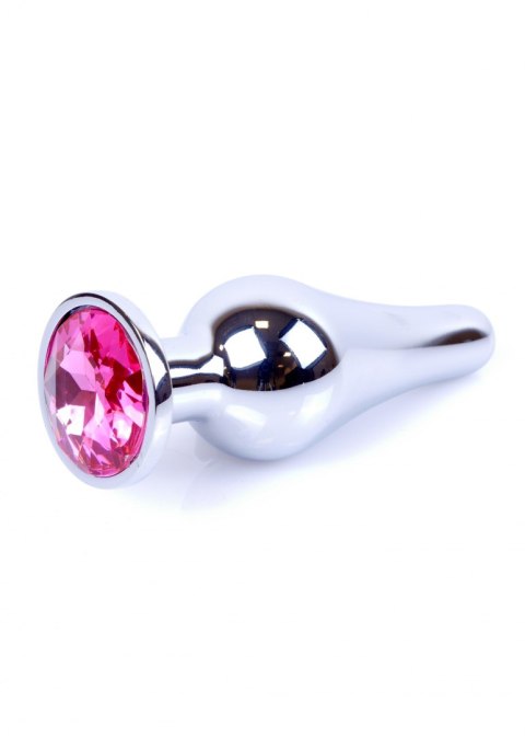 PLUG-JEWELLERY SILVER BUTT PLUG- PINK PLUG-JEWELLERY SILVER BUTT PLUG- PINK