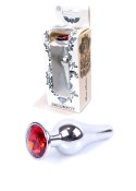 PLUG-JEWELLERY SILVER BUTT PLUG- RED