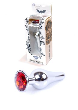 PLUG-JEWELLERY SILVER BUTT PLUG- RED