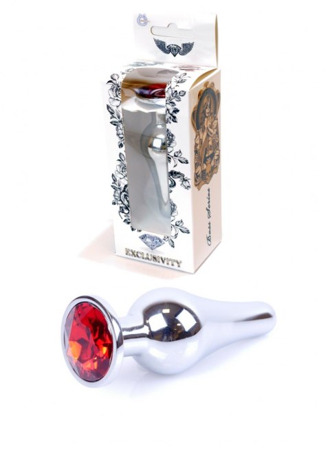 PLUG-JEWELLERY SILVER BUTT PLUG- RED PLUG-JEWELLERY SILVER BUTT PLUG- RED