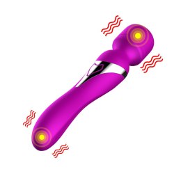 STYMULATOR-SILICONE DUAL MASSAGER USB 7+7 FUNCTION PURPLE