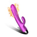 WIBRATOR-SILICONE VIBRATOR AND PULSATOR PURPLE USB 7+7 FUNCTION / HEATING