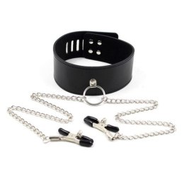 COLLARE CON MORSETTI PER CAPEZZOLI LEASH NIPPLE BLACK
