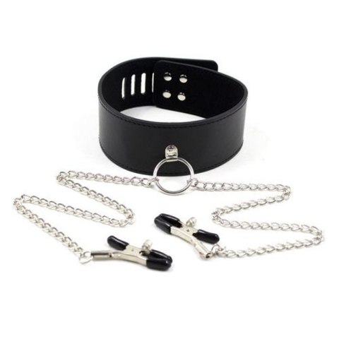 COLLARE CON MORSETTI PER CAPEZZOLI LEASH NIPPLE BLACK COLLARE CON MORSETTI PER CAPEZZOLI LEASH NIPPLE BLACK