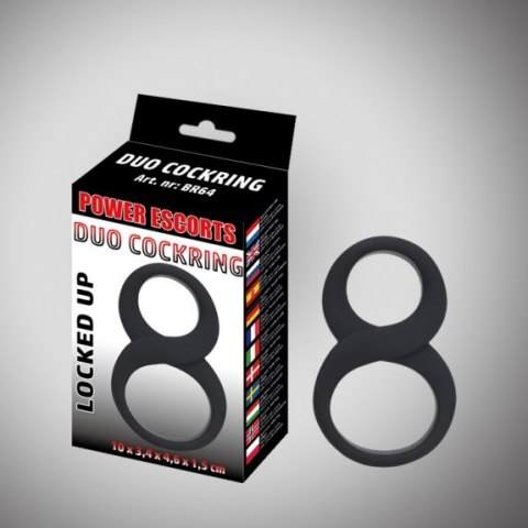 DUO COCKRING BLACK COCK & BALL COCKRING 10 X 3,4 X 4,6 CM DUO COCKRING BLACK COCK & BALL COCKRING 10 X 3,4 X 4,6 CM