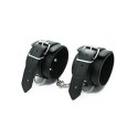 SOLIDNE KAJDANKI KRĘPOWANIE MOCNY SEX BDSM GADŻET POLSIERE CUFFS BELT BLACK