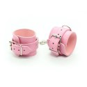 SOLIDNE KAJDANKI KRĘPOWANIE MOCNY SEX BDSM GADŻET POLSIERE CUFFS BELT PINK