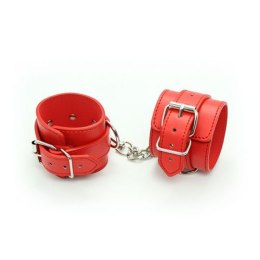 SOLIDNE KAJDANKI KRĘPOWANIE MOCNY SEX BDSM GADŻET POLSIERE CUFFS BELT RED