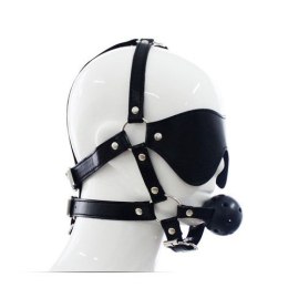 IMBRACATURA PER VISO CON MASCHERA PER OCCHI E MORSO TOTAL HEAD HARNESS RESTRAINT BLACK