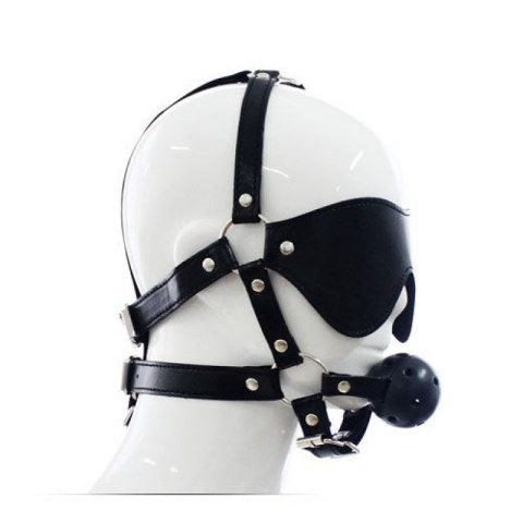 IMBRACATURA PER VISO CON MASCHERA PER OCCHI E MORSO TOTAL HEAD HARNESS RESTRAINT BLACK IMBRACATURA PER VISO CON MASCHERA PER OCCHI E MORSO TOTAL HEAD HARNESS RESTRAINT BLACK