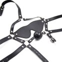 IMBRACATURA PER VISO CON MASCHERA PER OCCHI E MORSO TOTAL HEAD HARNESS RESTRAINT BLACK
