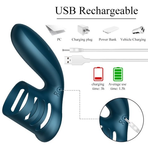 PIERŚCIEŃ EREKCYJNY SEX RING WIBRACJE STYMULATOR WIBRATOR-SILICONE RING BLUE USB 7 FUNCTION PIERŚCIEŃ EREKCYJNY SEX RING WIBRACJE STYMULATOR WIBRATOR-SILICONE RING BLUE USB 7 FUNCTION