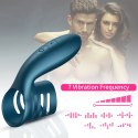 PIERŚCIEŃ EREKCYJNY SEX RING WIBRACJE STYMULATOR WIBRATOR-SILICONE RING BLUE USB 7 FUNCTION