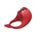 PIERŚCIEŃ EREKCYJNY SEX RING WIBRACJE STYMULATOR WIBRATOR-SILICONE RING RED USB 7 FUNCTION + ELECTRO STIM / REMOTE CONTROL