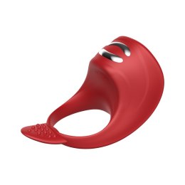 PIERŚCIEŃ EREKCYJNY SEX RING WIBRACJE STYMULATOR WIBRATOR-SILICONE RING RED USB 7 FUNCTION + ELECTRO STIM / REMOTE CONTROL
