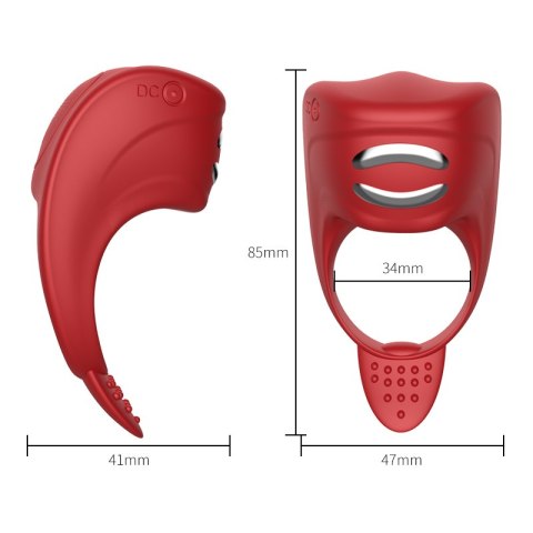 PIERŚCIEŃ EREKCYJNY SEX RING WIBRACJE STYMULATOR WIBRATOR-SILICONE RING RED USB 7 FUNCTION + ELECTRO STIM / REMOTE CONTROL PIERŚCIEŃ EREKCYJNY SEX RING WIBRACJE STYMULATOR WIBRATOR-SILICONE RING RED USB 7 FUNCTION + ELECTRO STIM / REMOTE CONTROL