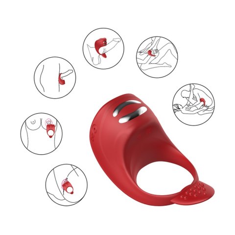 PIERŚCIEŃ EREKCYJNY SEX RING WIBRACJE STYMULATOR WIBRATOR-SILICONE RING RED USB 7 FUNCTION + ELECTRO STIM / REMOTE CONTROL PIERŚCIEŃ EREKCYJNY SEX RING WIBRACJE STYMULATOR WIBRATOR-SILICONE RING RED USB 7 FUNCTION + ELECTRO STIM / REMOTE CONTROL