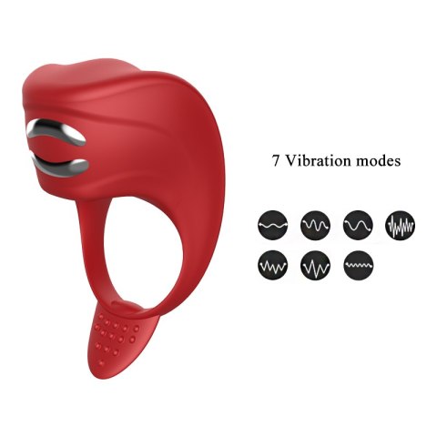 PIERŚCIEŃ EREKCYJNY SEX RING WIBRACJE STYMULATOR WIBRATOR-SILICONE RING RED USB 7 FUNCTION + ELECTRO STIM / REMOTE CONTROL PIERŚCIEŃ EREKCYJNY SEX RING WIBRACJE STYMULATOR WIBRATOR-SILICONE RING RED USB 7 FUNCTION + ELECTRO STIM / REMOTE CONTROL